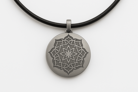 Sterling Silver Signature Pendant - Handcrafted Necklace Charm S201825 - Rosa argento