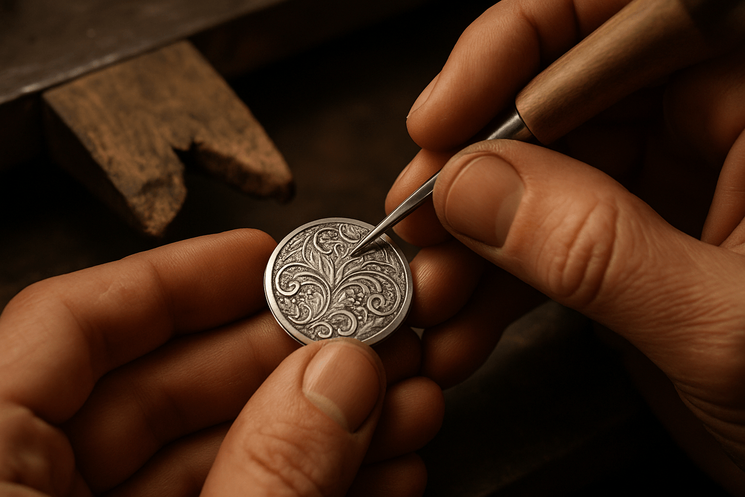 Special engraving - Rosa argento