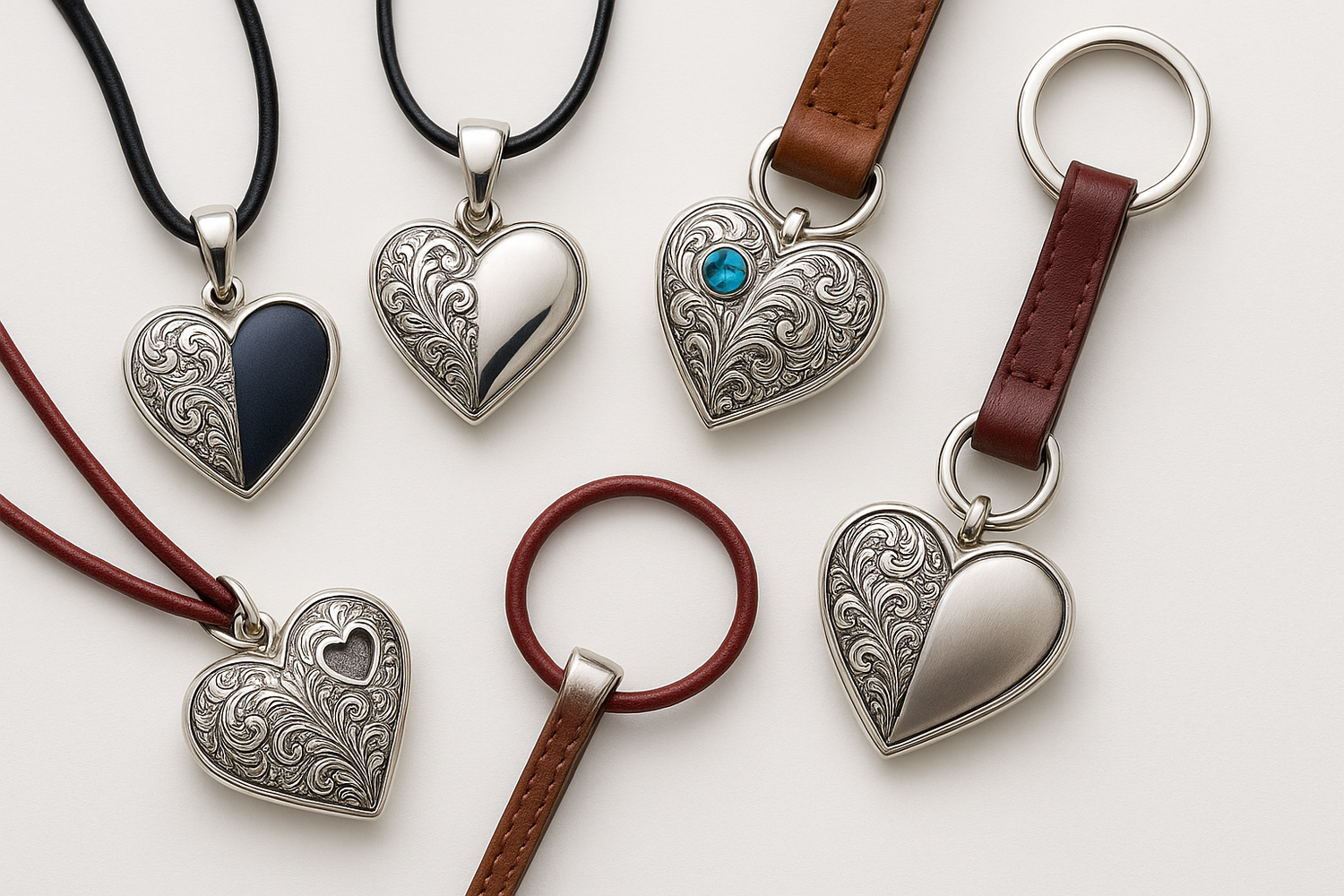Rosa Silver keychains