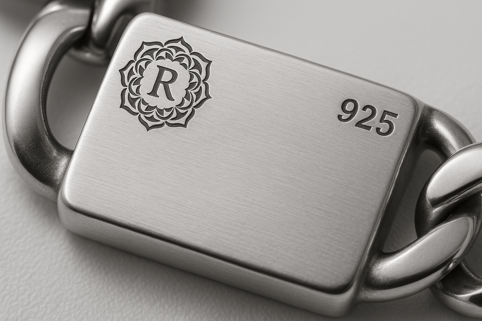 Sterling Silver Bracelet - Handcrafted Jewelry S301925 - Rosa argento