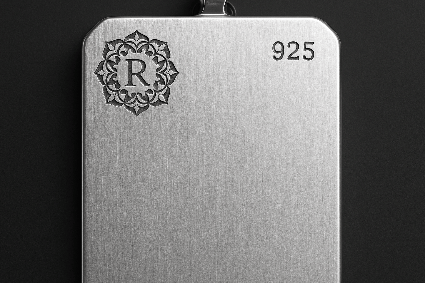 Sterling Silver Pendant - Handcrafted Necklace Charm S202225 - Rosa argento