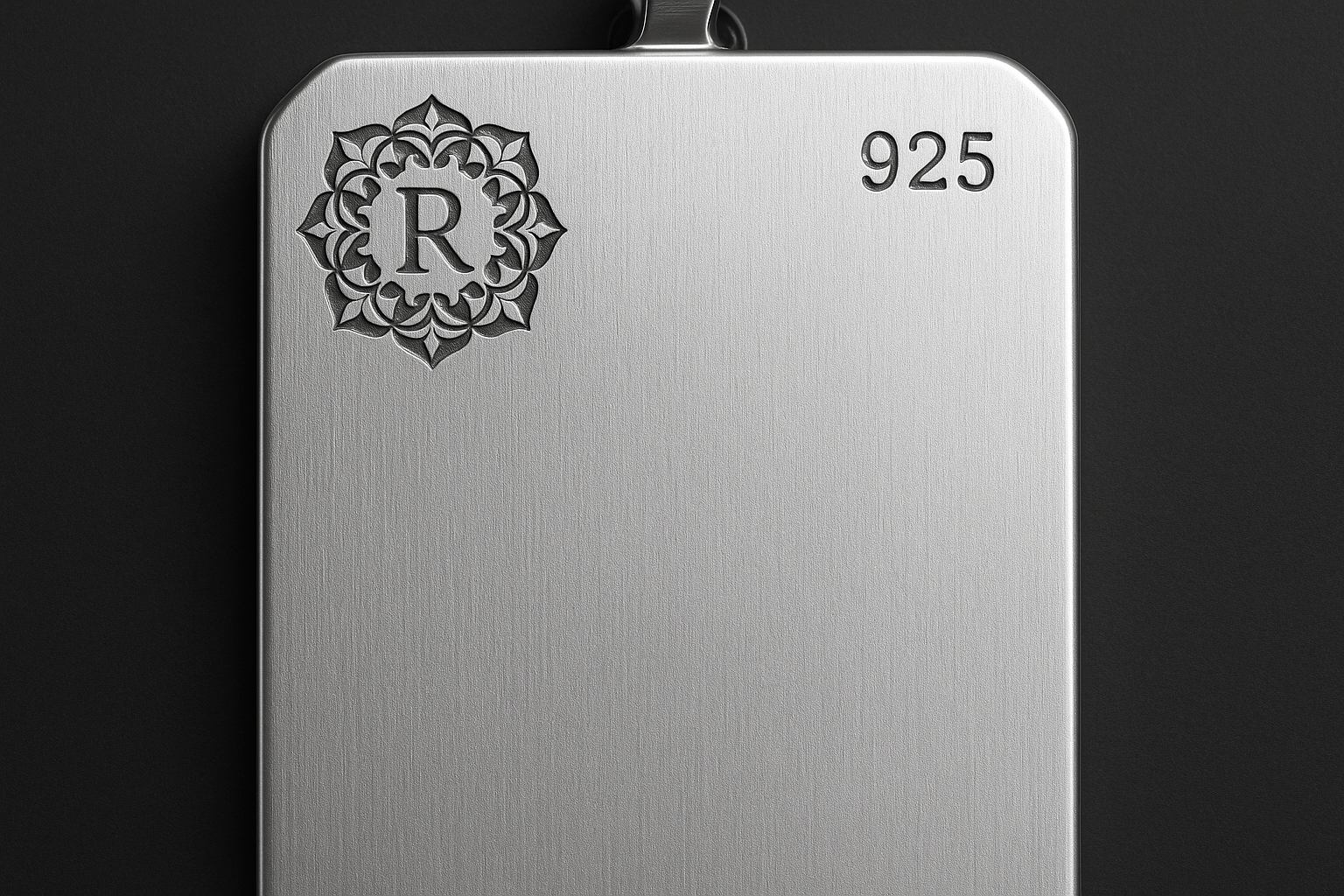 Sterling Silver Pendant - Handcrafted Necklace Charm S202225 - Rosa argento