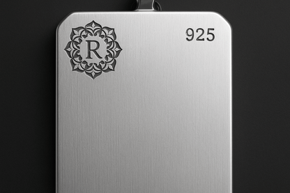 Sterling Silver Pendant - Handcrafted Necklace Charm S202225 - Rosa argento