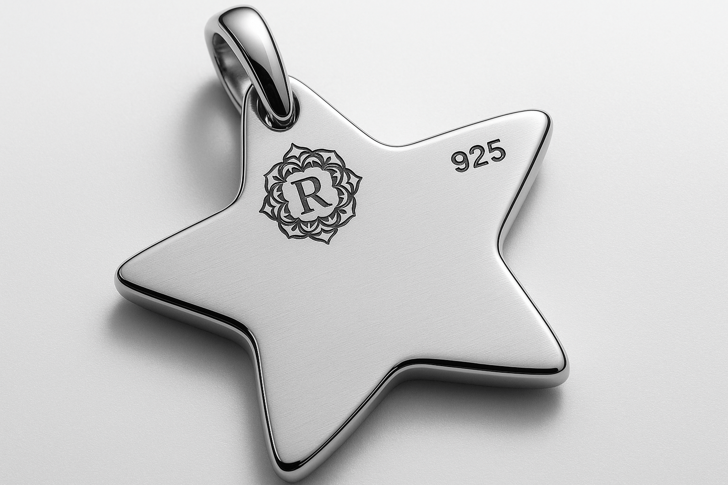 Sterling Silver Pendant - Handcrafted Necklace Charm S202025 - Rosa argento