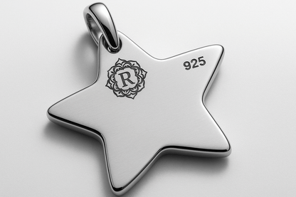 Sterling Silver Pendant - Handcrafted Necklace Charm S202025 - Rosa argento