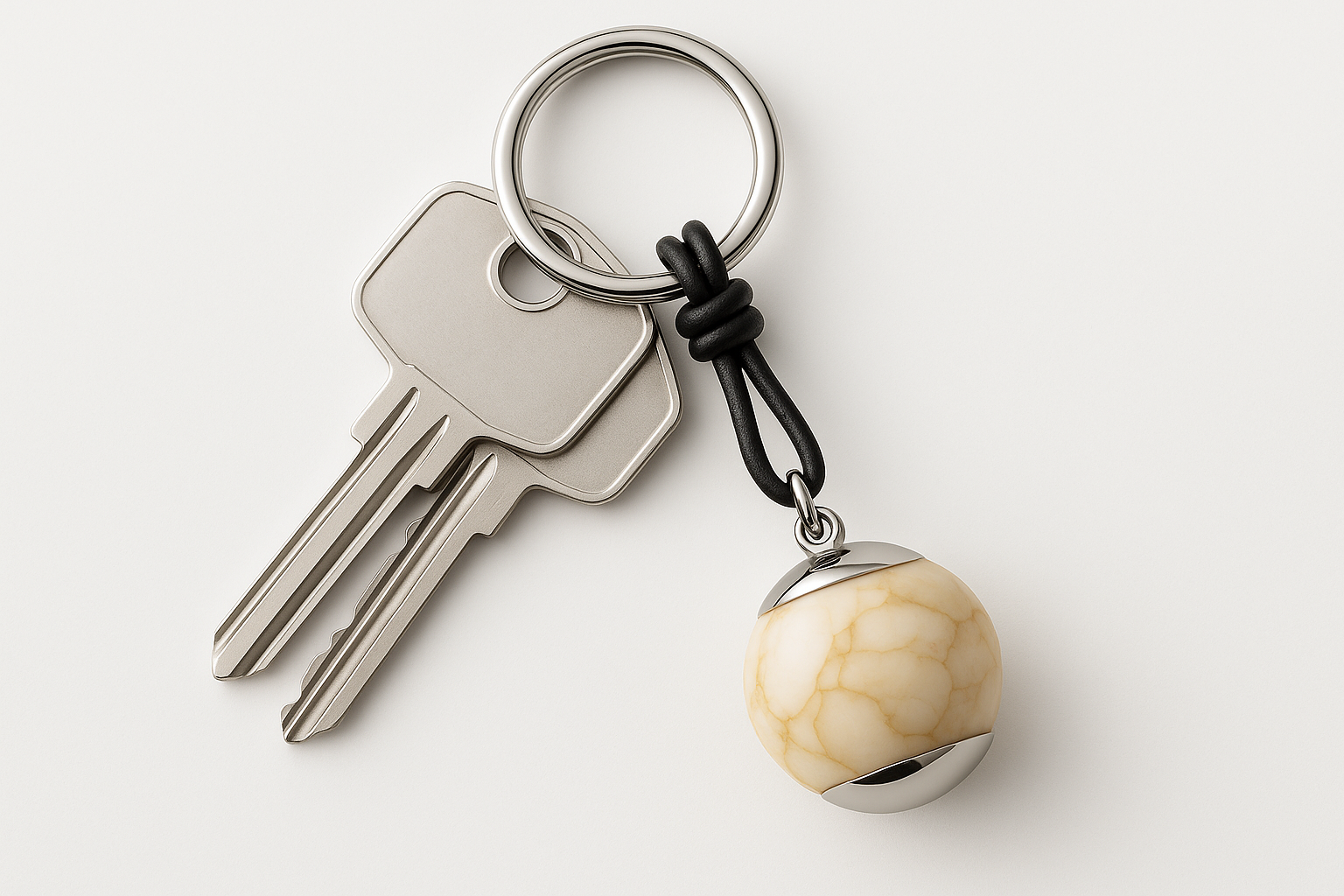 Beige Marble Keychain Main Product Photo