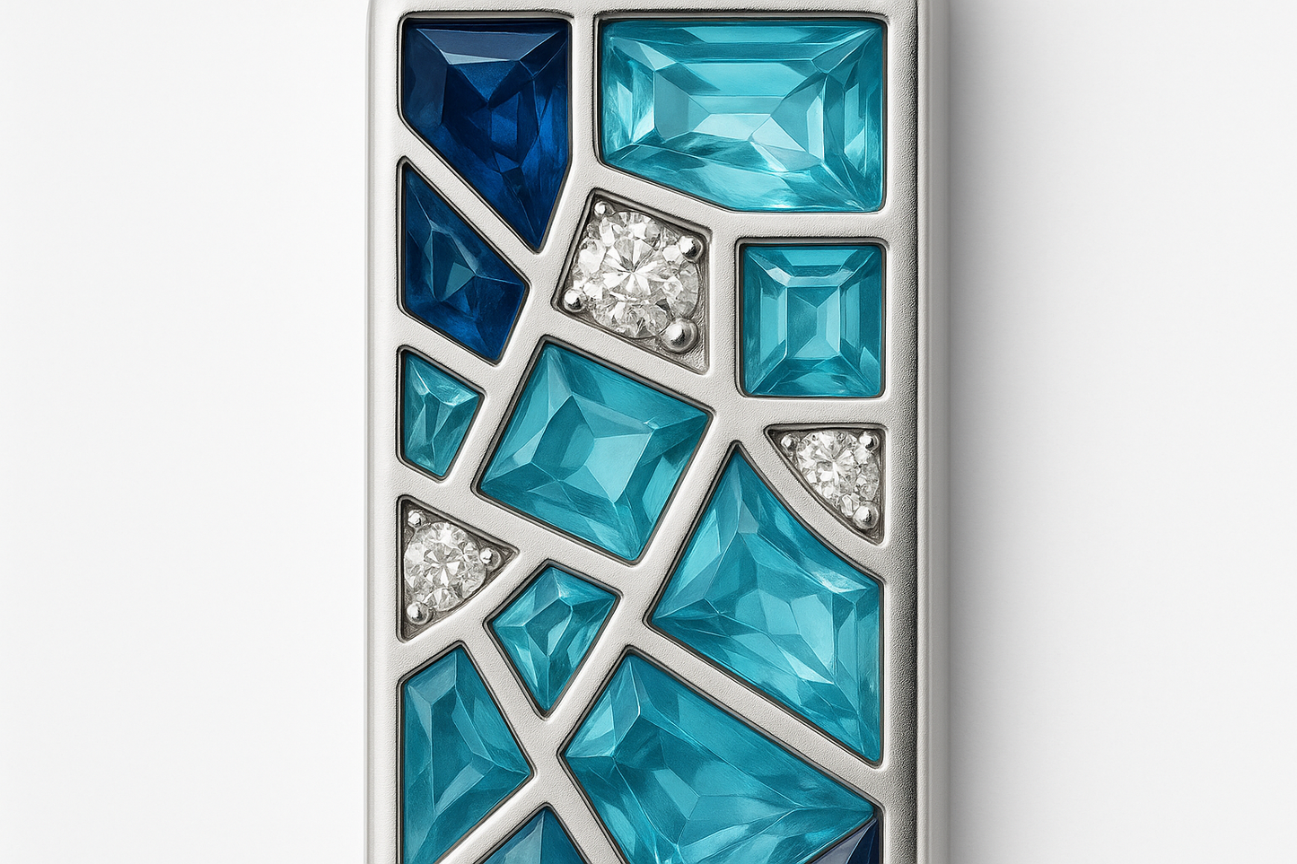 Blue Mosaic Gemstone Detail Shot