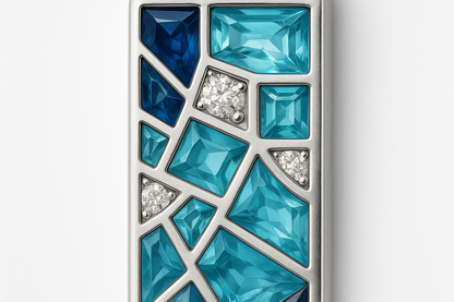 Blue Mosaic Gemstone Detail Shot