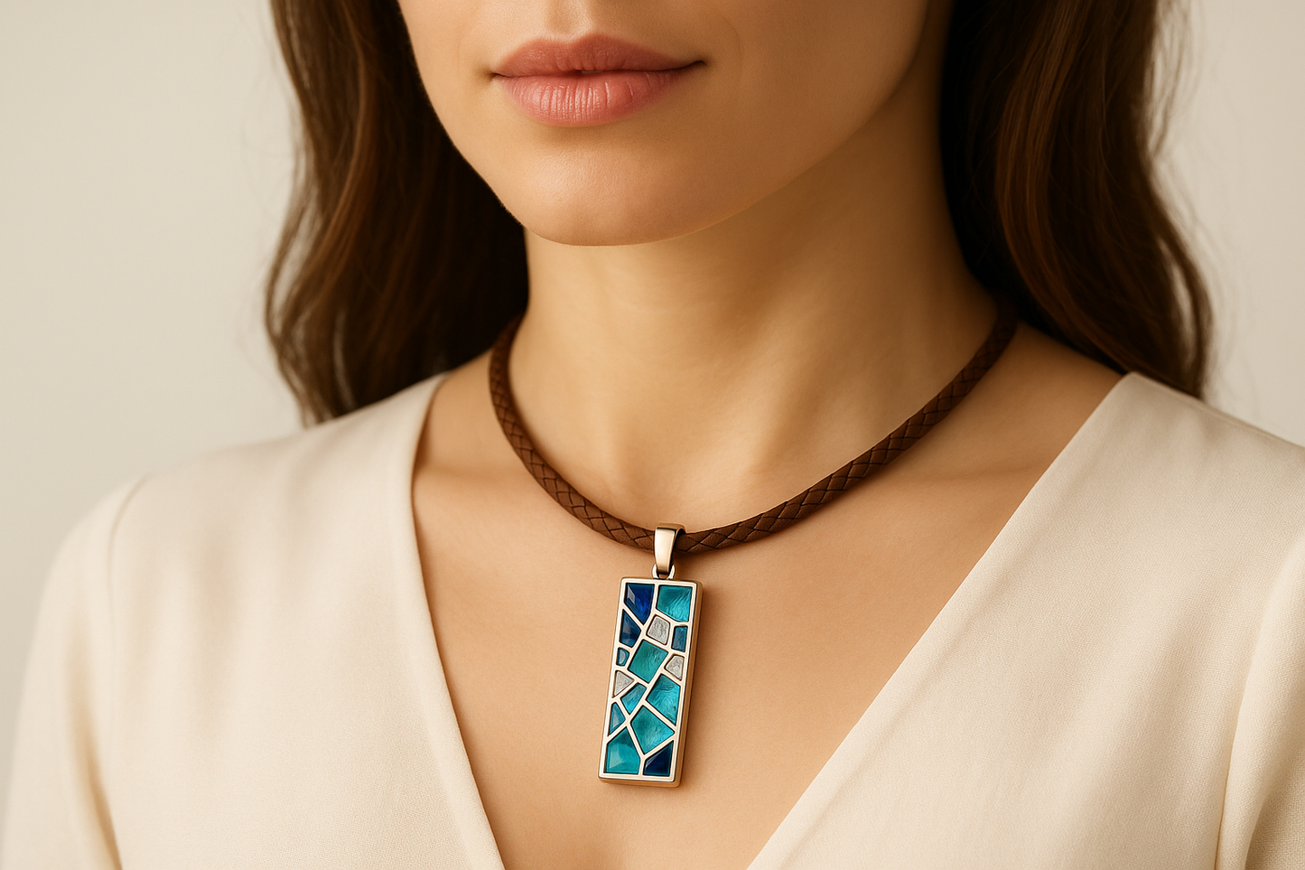 Blue Mosaic Pendant Lifestyle Photo