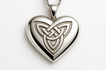 Celtic heart pendant front view