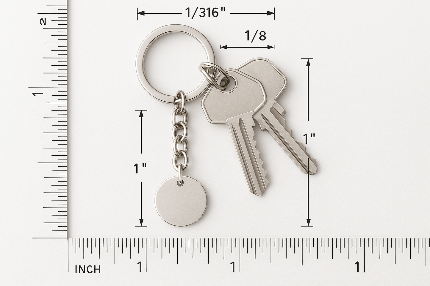 Circular Pendant Keychain Measurement Guide