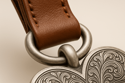 Ks14 Silver Heart Keychain - Premium Quality S501425 - Rosa argento