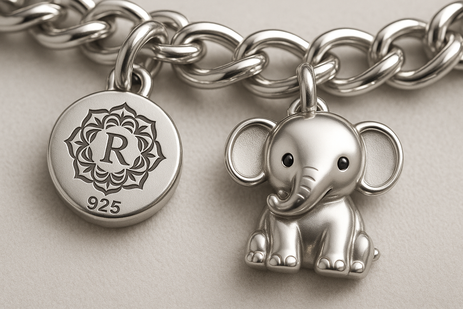 Close-up with logo symbol and 925 marking