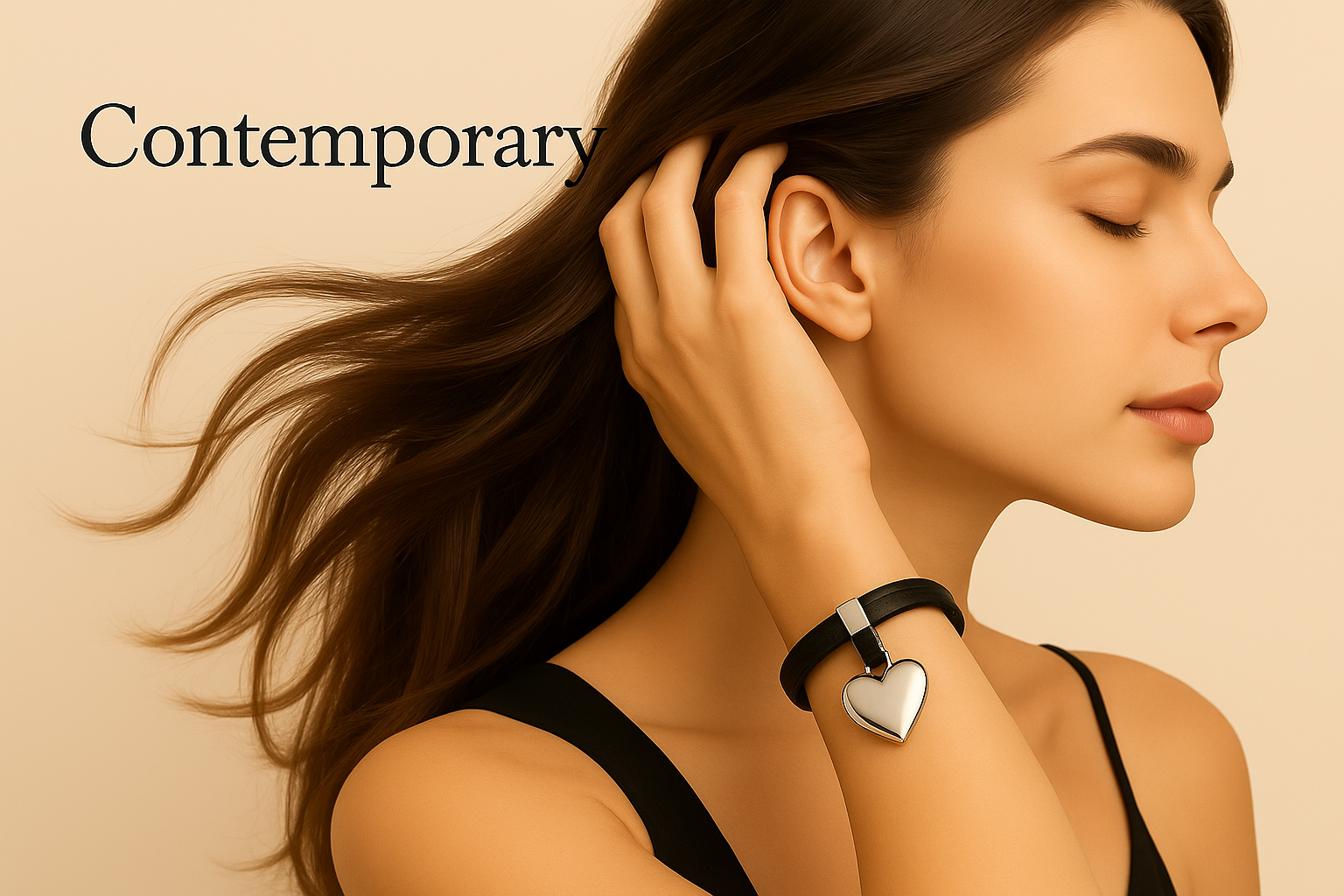 Contemporary jewelry advertisement