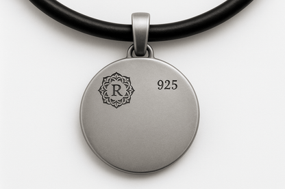 Sterling Silver Signature Pendant - Handcrafted Necklace Charm S201825 - Rosa argento