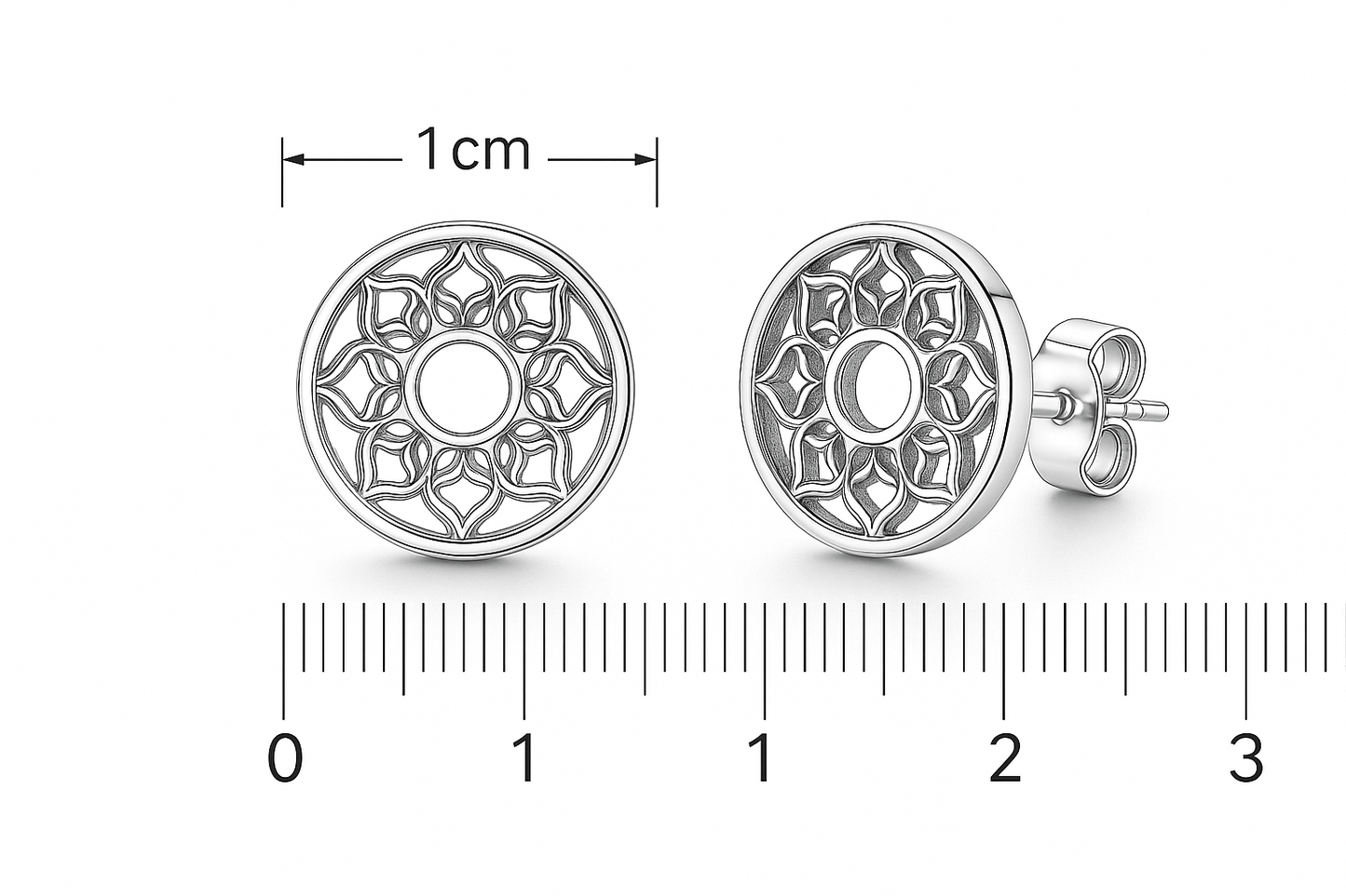 Sterling Silver Signature Earrings - Handcrafted Jewelry S400325 - Rosa argento