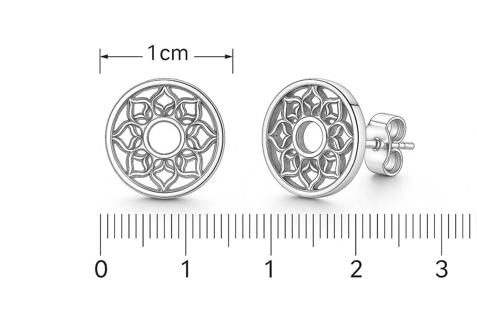 Sterling Silver Signature Earrings - Handcrafted Jewelry S400325 - Rosa argento