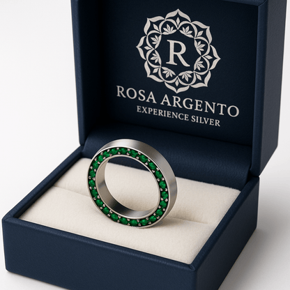 Rg9 Silver Ring - Premium Quality S101525 - Rosa argento