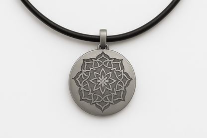 Sterling Silver Signature Pendant - Handcrafted Necklace Charm S201825 - Rosa argento