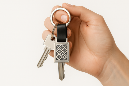 Geometric Keychain with Keys Lifestyle
