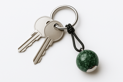 Kmg2 Silver Green Marble Stone Keychain - Premium Quality S500225 - Rosa argento