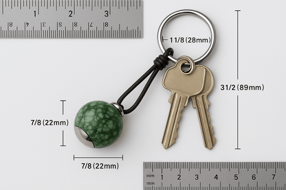 Kmg2 Silver Green Marble Stone Keychain - Premium Quality S500225 - Rosa argento