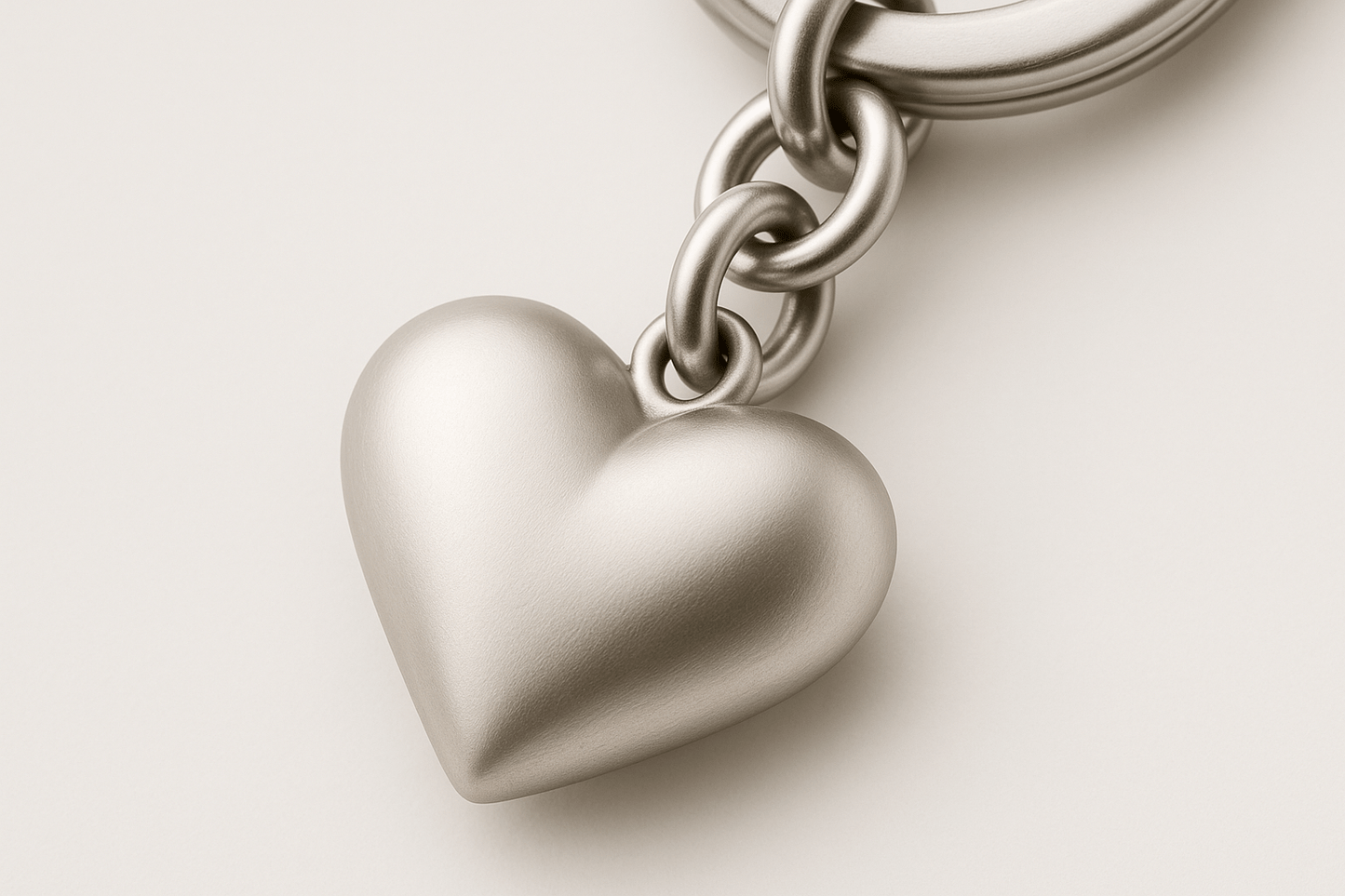 Ksh Silver Heart Pendant Keychain - Premium Quality S500625 - Rosa argento