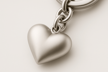 Ksh Silver Heart Pendant Keychain - Premium Quality S500625 - Rosa argento