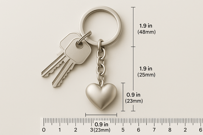 Ksh Silver Heart Pendant Keychain - Premium Quality S500625 - Rosa argento