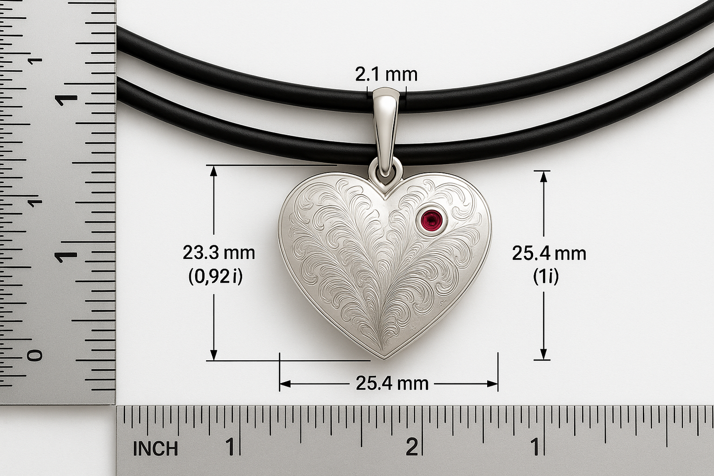 Heart Pendant Measurement Guide