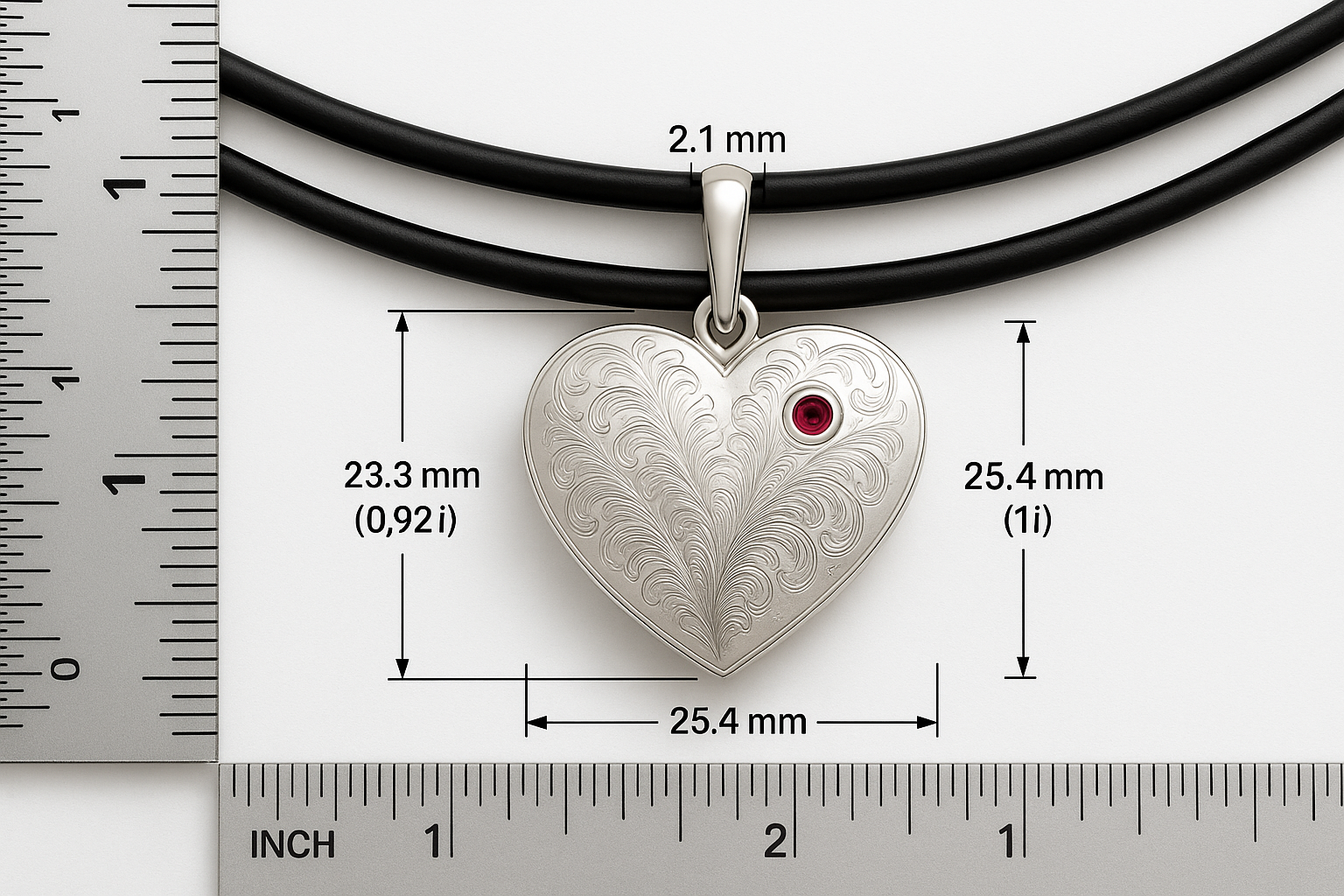 Heart Pendant Measurement Guide