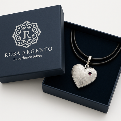 Heart Pendant with Rosa Argento Box