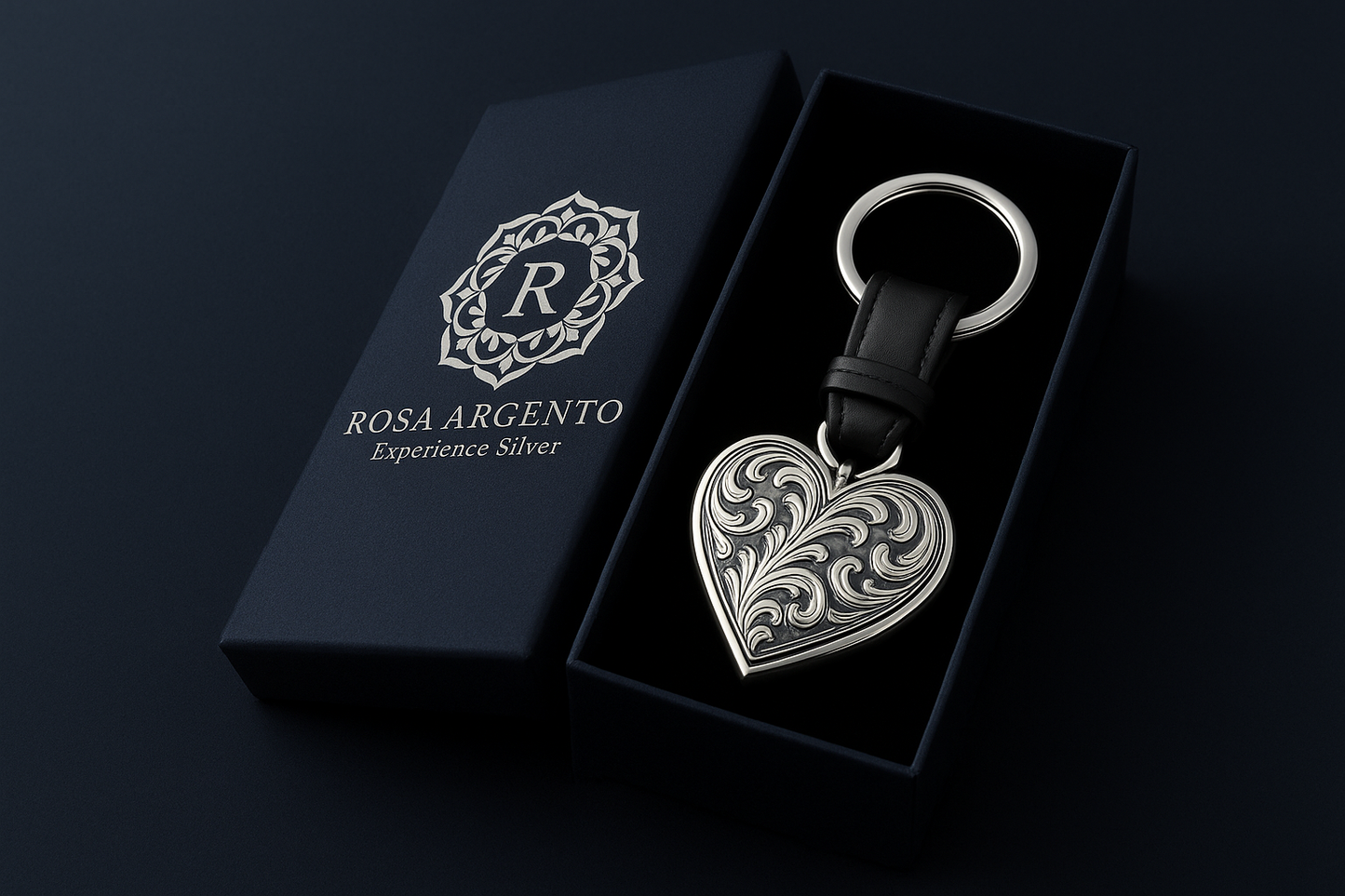 Keychain in Long Packaging Box with Logo on Outside