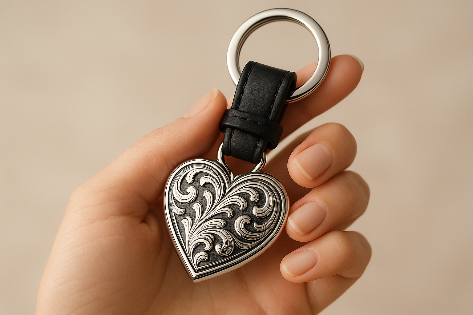 Keychain in Woman's Hand