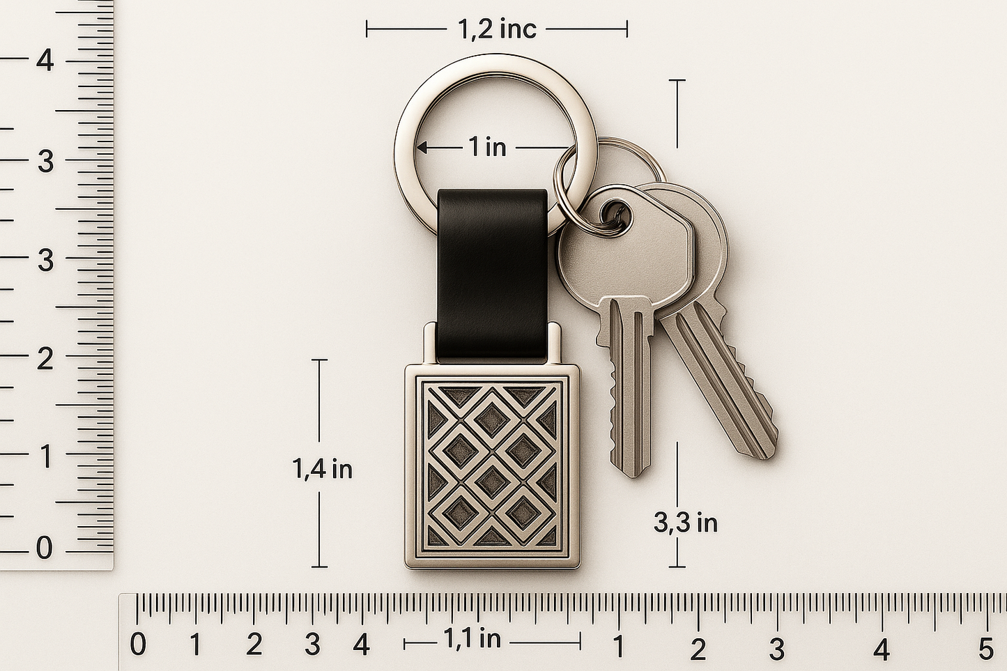 Keychain Measurement Guide with Keys