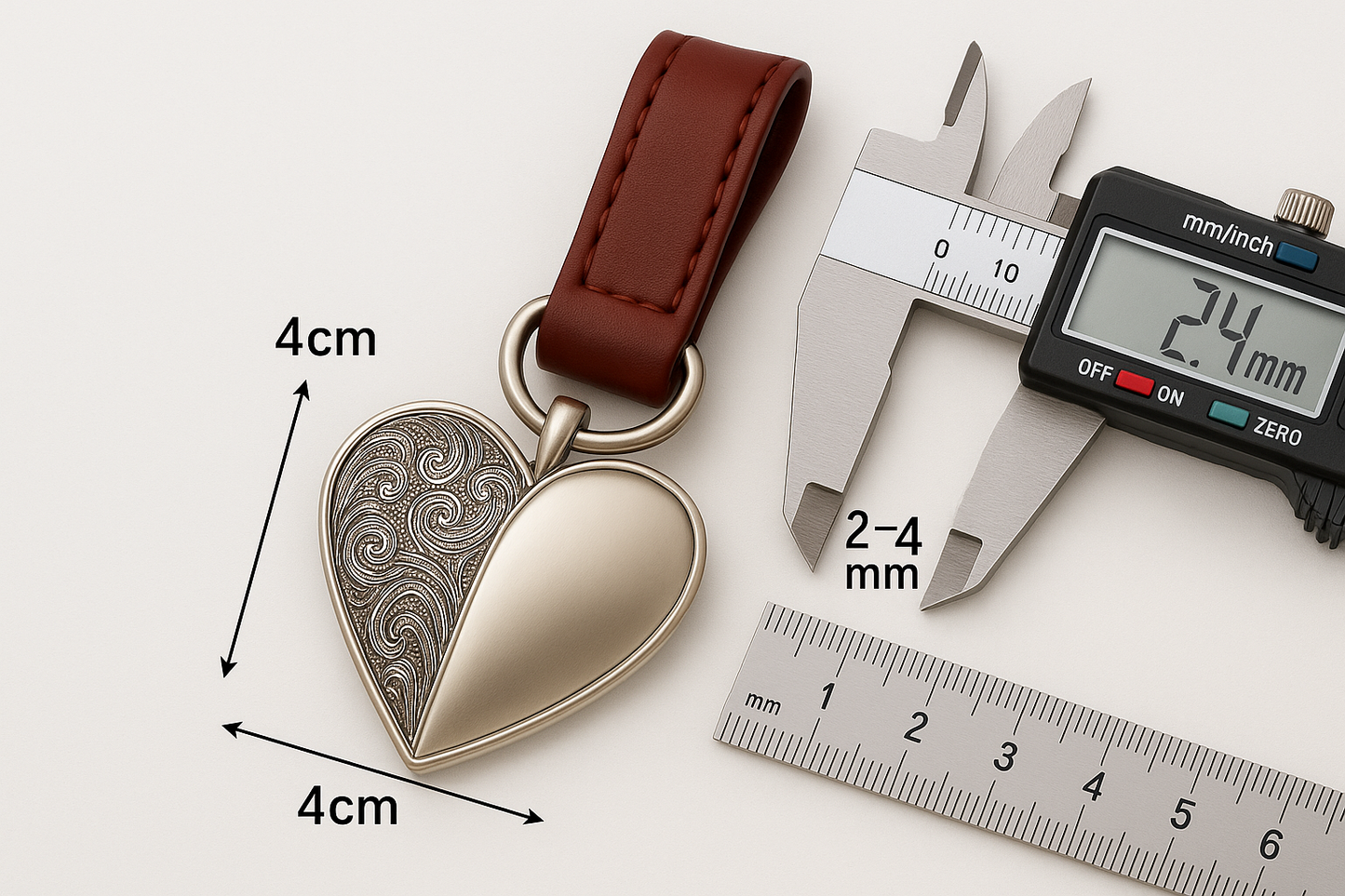 Keychain Measurements - 4cm x 4cm x 2-4mm