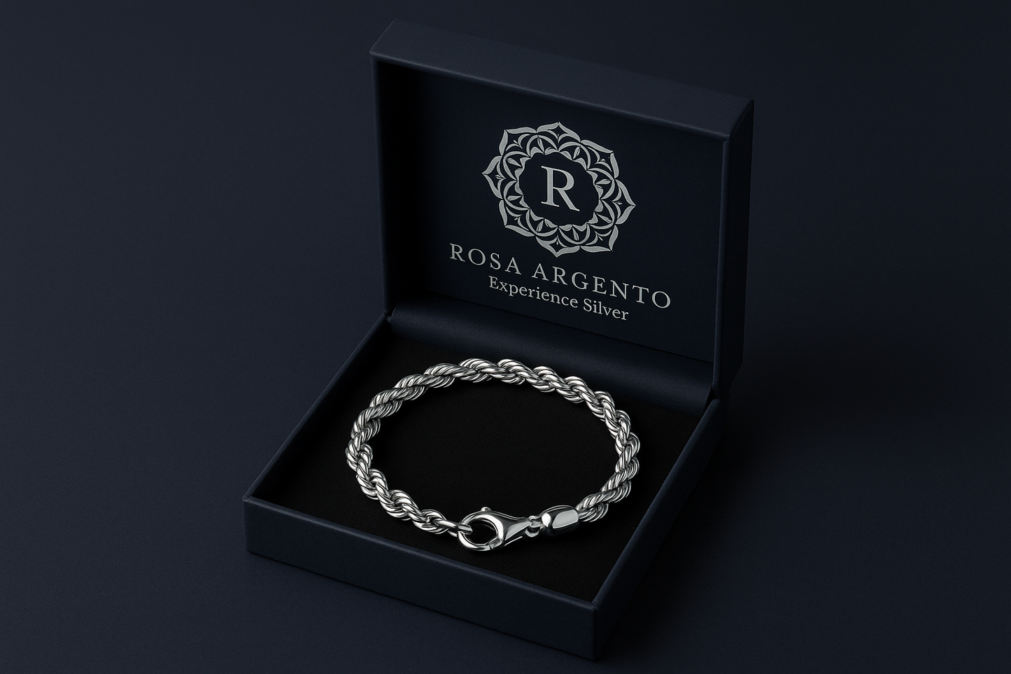 Luxury packaging with full silver logo