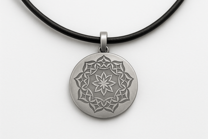 Sterling Silver Signature Pendant - Handcrafted Necklace Charm S201825 - Rosa argento