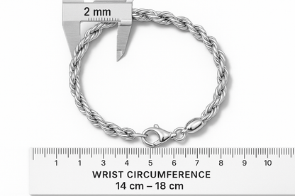 Measurement guide showing thickness and wrist size