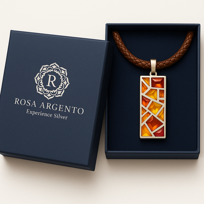 Mosaic Pendant with Rosa Argento Box