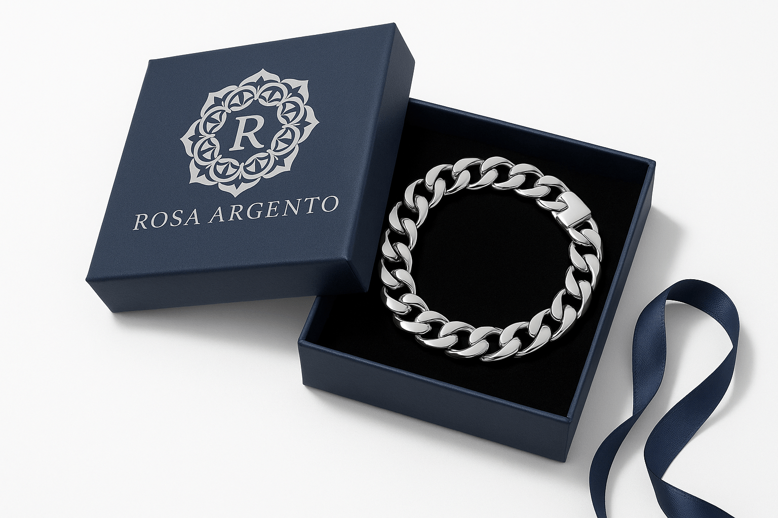 Sterling Silver Bracelet - Handcrafted Jewelry S301925 - Rosa argento