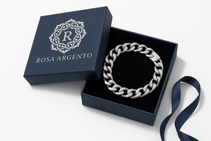 Sterling Silver Bracelet - Handcrafted Jewelry S301925 - Rosa argento