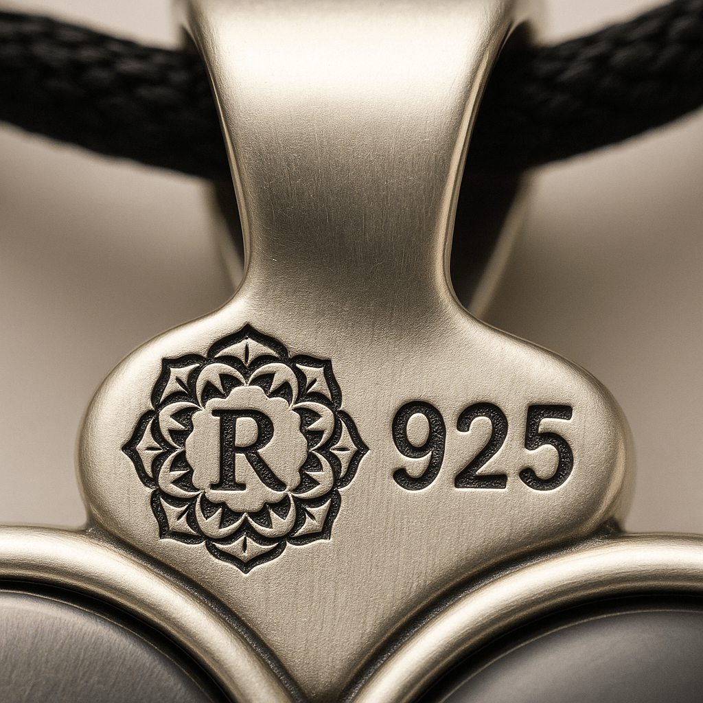 Rosa Argento Silver Heart Pendant with Black Inlay - 925 Sterling Silver - S201625 - Rosa argento