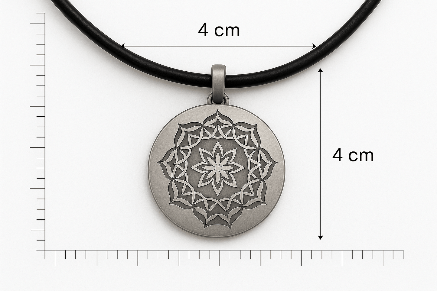 Sterling Silver Signature Pendant - Handcrafted Necklace Charm S201825 - Rosa argento