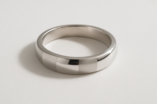 Plain oval silver ring