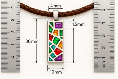 Mp1 Silver Rainbow Mosaic Pendant - Premium Quality S201125 - Rosa argento