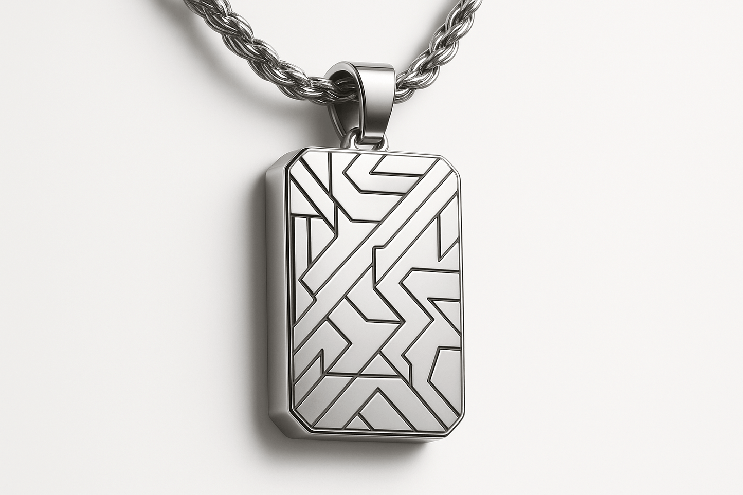 Sterling Silver Pendant - Handcrafted Necklace Charm S202225 - Rosa argento