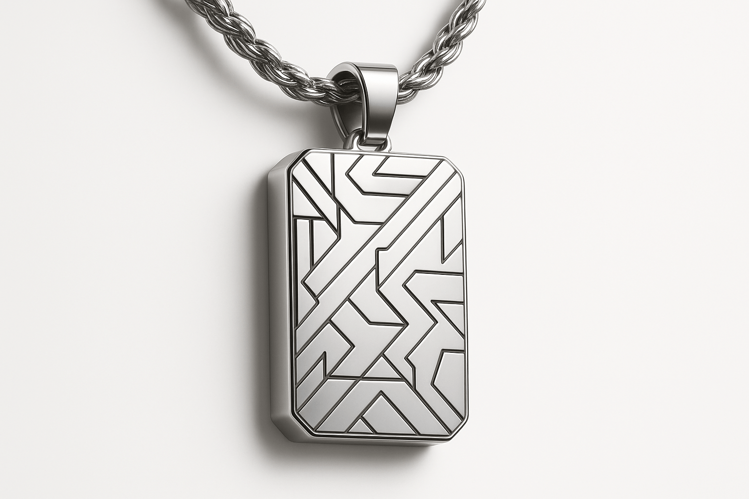 Sterling Silver Pendant - Handcrafted Necklace Charm S202225 - Rosa argento