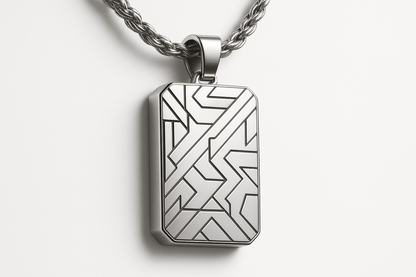 Sterling Silver Pendant - Handcrafted Necklace Charm S202225 - Rosa argento