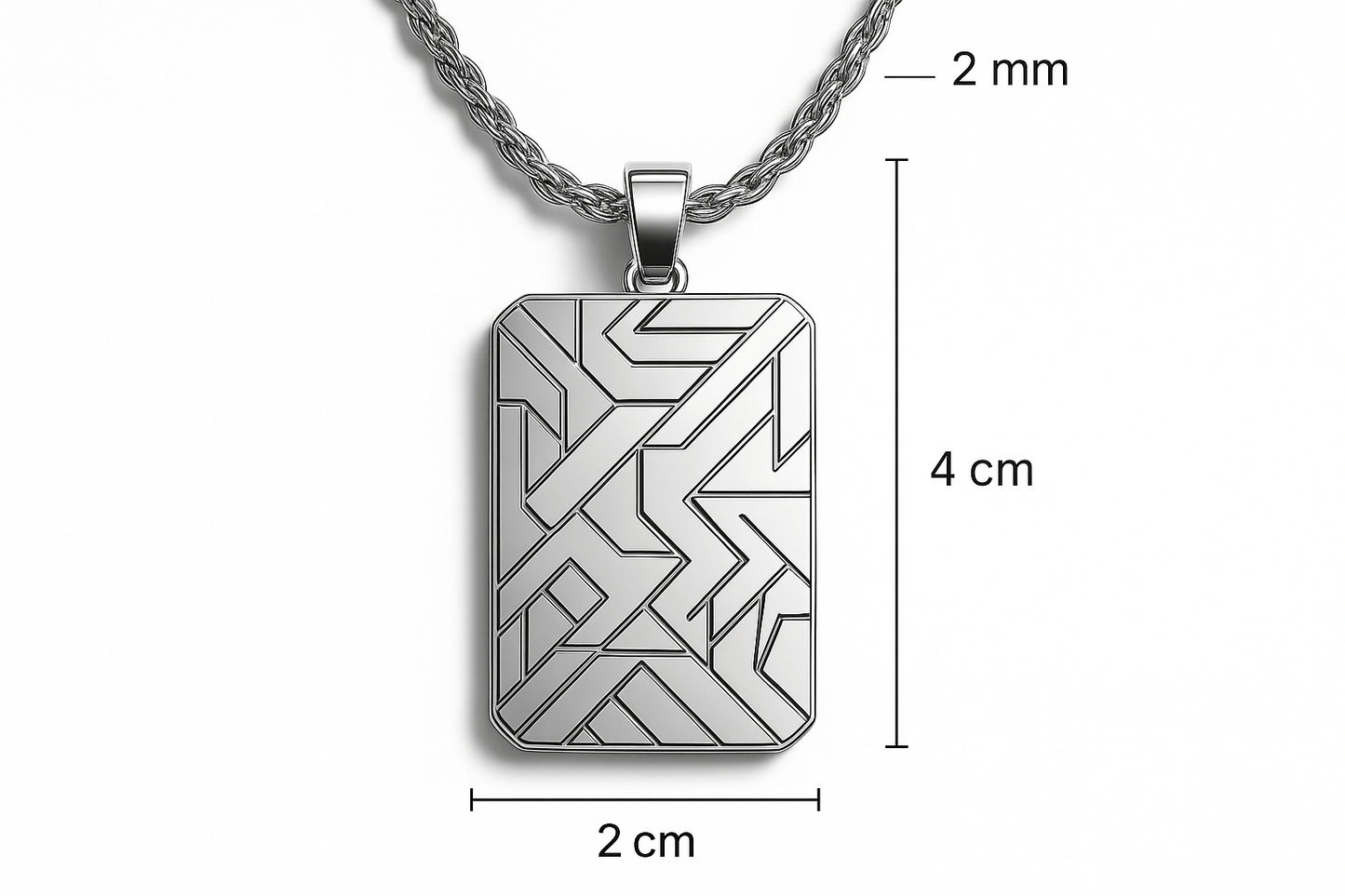 Sterling Silver Pendant - Handcrafted Necklace Charm S202225 - Rosa argento